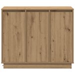 Buffet vidaXL avec LED en chêne artisan  90x32x75 cm  en bois aggloméré