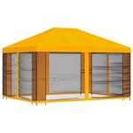 vidaXL Abri de jardin avec parois 4 × 3 m Jaune Polyester et Acier