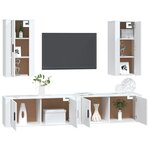 vidaXL Ensemble de meubles TV 4 Pièces Blanc Bois d'ingénierie
