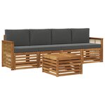 vidaXL Ensemble de canapés d'extérieur 5 Pièces Naturel et Anthracite