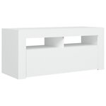 vidaXL Meuble TV avec lumières LED blanc 90x35x40 cm