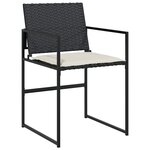 vidaXL Ensemble de salle à manger pour jardin 5 Pièces Noir Poly rotin
