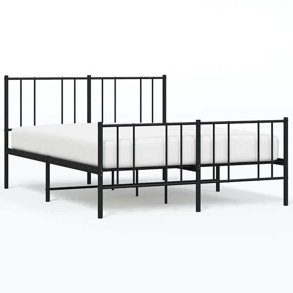 vidaXL Cadre de lit métal sans matelas avec pied de lit noir 120x200cm