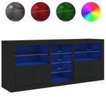 vidaXL Buffet avec lumières LED noir 162x37x67 cm