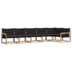 vidaXL Ensemble de canapés d'extérieur 6 Pièces Blanc et noir