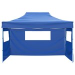 vidaXL Tente pliable avec 3 parois 3 x 4 5 m Bleu