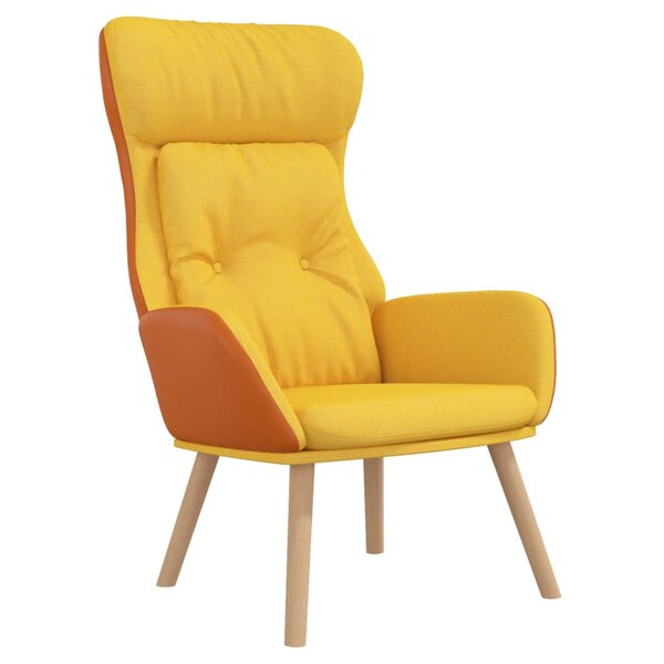 vidaXL Chaise de relaxation Jaune moutarde Tissu et PVC