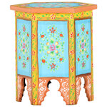 vidaXL Table d'appoint peinte à la main multicolore 38x33x42 cm