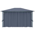 vidaXL Tonnelle avec rideau et lumières LED 4x3 m Anthracite Aluminium