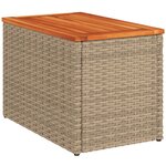 vidaXL Tables d'appoint de jardin 2 Pièces beige rotin bois massif