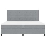 vidaXL Lit à ressorts avec Matelas Gris Clair 200x200 cm Tissu