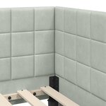 vidaXL Cadre de lit d'angle Gris clair 80 cm x 200 cm Velours