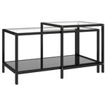 vidaXL Tables à thé 2 Pièces Verre trempé Noir