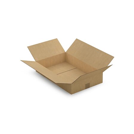 Caisse carton plate brune simple cannelure raja 55x35x10 cm (lot de 20)