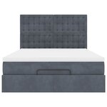 vidaXL Cadre de lit ottoman avec matelas gris foncé 140x200 cm velours