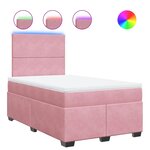 vidaXL Sommier à lattes de lit avec matelas rose 120x190 cm velours