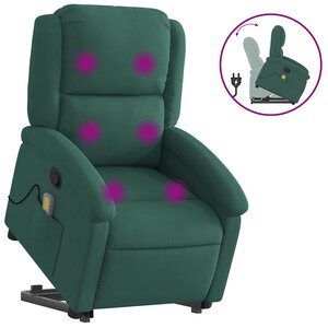 vidaXL Fauteuil de massage inclinable Vert foncé Velours
