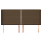 vidaXL Tête de lit avec oreilles Marron foncé 183x16x118/128 cm Tissu