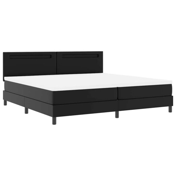 vidaXL Cadre de lit avec matelas Noir 200 x 200 cm Faux cuir