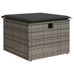 vidaXL Salon de jardin 11 Pièces avec coussins gris résine tressée