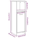 vidaXL Armoire de salle de bain Gris béton 30x30x95 cm Aggloméré