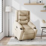 vidaXL Fauteuil inclinable Crème Tissu