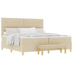 vidaXL Lit à ressorts avec matelas Crème 200 x 200 cm tissu