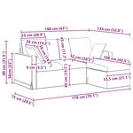 vidaXL Canapé Bordeaux 198 x 134 x 80 cm Velours