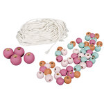 Kit perle bois et fil pour macramé Coloré