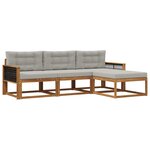 vidaXL Ensemble de canapés d'extérieur 4 pc Naturel et Gris clair