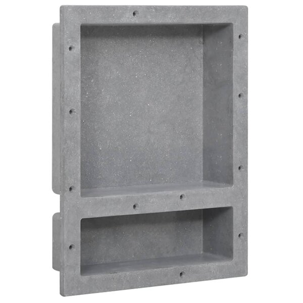 vidaXL Niche de douche avec 2 compartiments Gris mat 41x51x10 cm