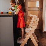 Chaise haute enfant SANDY blanc et verni