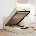 vidaXL Cadre de lit ottoman avec matelas crème 80x200 cm tissu