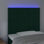vidaXL Tête de lit à LED Vert foncé 80x5x118/128 cm Velours