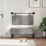 vidaXL Tête de lit suspendue Avec lumière LED Gris clair Velours