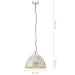 Vidaxl lampe suspendue industrielle vintage 25 w argenté rond 31cm e27