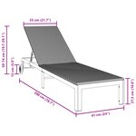 Chaise longue vidaXL avec roues en poly rotin noir