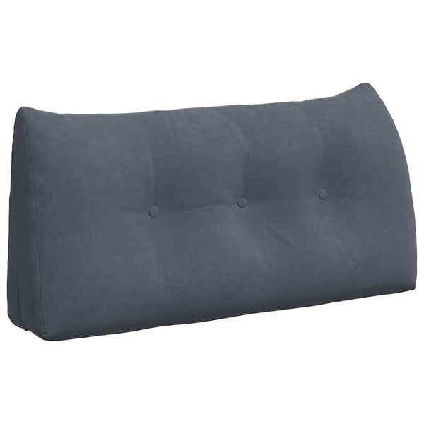 vidaXL Coussin de Dos Gris foncé 100 x 24 x 50 cm Velours