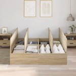 Cadre de lit de rangement vidaXL Chêne Sonoma 135x190 cm