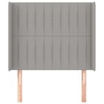 vidaXL Tête de lit avec oreilles Gris clair 83x16x118/128 cm Tissu