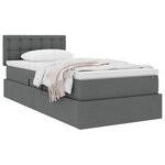 vidaXL Lit avec rangement et matelas Gris foncé 90 x 200 cm