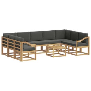 vidaXL Ensemble de canapés d'extérieur 10 Pièces Blanc et anthracite