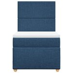 vidaXL Sommier à lattes de lit avec matelas Bleu 90x200 cm Tissu