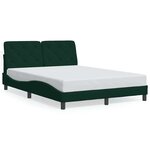 vidaXL Cadre de lit avec LED sans matelas vert foncé 120x200cm velours
