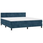 vidaXL Sommier à lattes de lit avec matelas LED Bleu foncé 160x200 cm