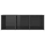 Vidaxl meubles tv 2 pièces gris brillant 107x35x37 cm aggloméré