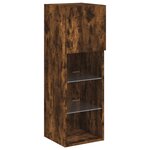 vidaXL Meubles TV avec lumières LED 2 Pièces chêne fumé 30 5x30x90 cm