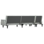 vidaXL Canapé-lit en forme de L gris clair 271x140x70 cm velours