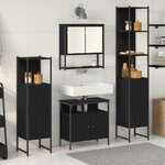 vidaXL Ensemble de meubles de salle de bain 4 pièces en chêne noir en bois d'ingénierie