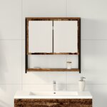 Cabinet de miroir de salle de bain vidaXL en bois vieux 60x16x60 cm en bois reconstitué